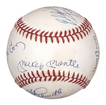 500 Home Run Club Multi-Signed Baseball with 10 Signatures - Including Mickey Mantle (PSA/DNA)